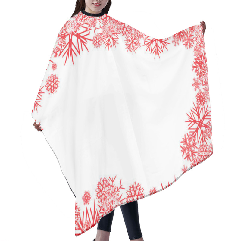 Personality  Red Snowflakes Background Hair Cutting Cape