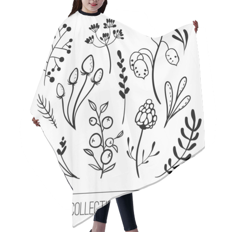 Personality  Botanical Collection. Flower Simple Graphic Design.  Hair Cutting Cape