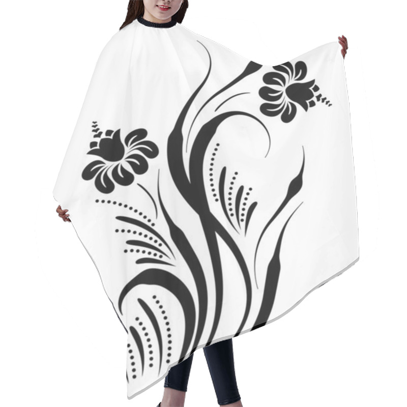 Personality  Swirl Design Floral Element Hair Cutting Cape