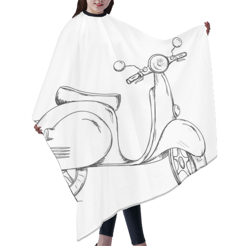 Personality  Retro Scooter Hair Cutting Cape