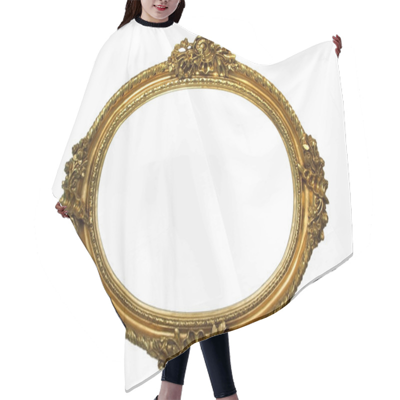 Personality  GOLD PLATED WOODEN FRAME Hair Cutting Cape