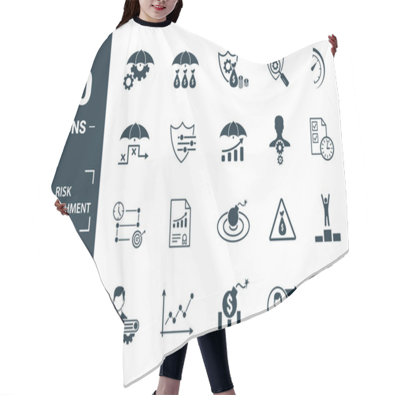 Personality  Risk Management Icon Set. Include Creative Elements Risk Management, Risk Capital, Risk Plan, Project Manager, Project Timeline Icons. Can Be Used For Report, Presentation, Diagram, Web Design Hair Cutting Cape