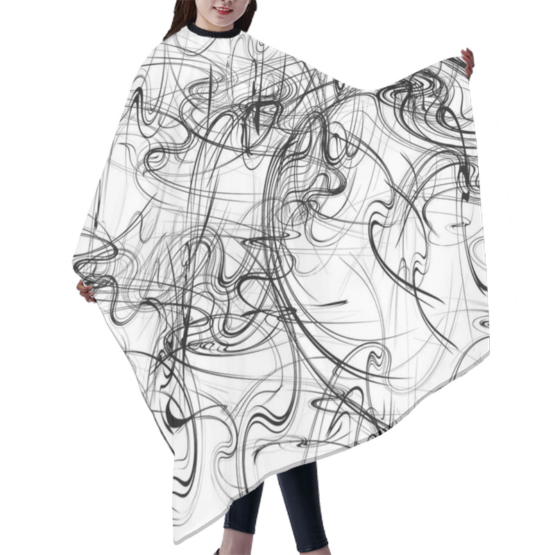 Personality  Random Irregular Shapes Pattern Hair Cutting Cape