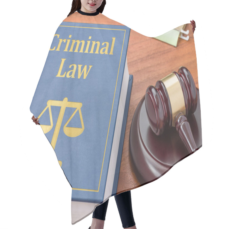 Personality  A Law Book With A Gavel - Criminal Law Hair Cutting Cape