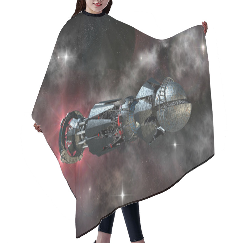 Personality  Spaceship With Warp Drive In The Initiating State Hair Cutting Cape