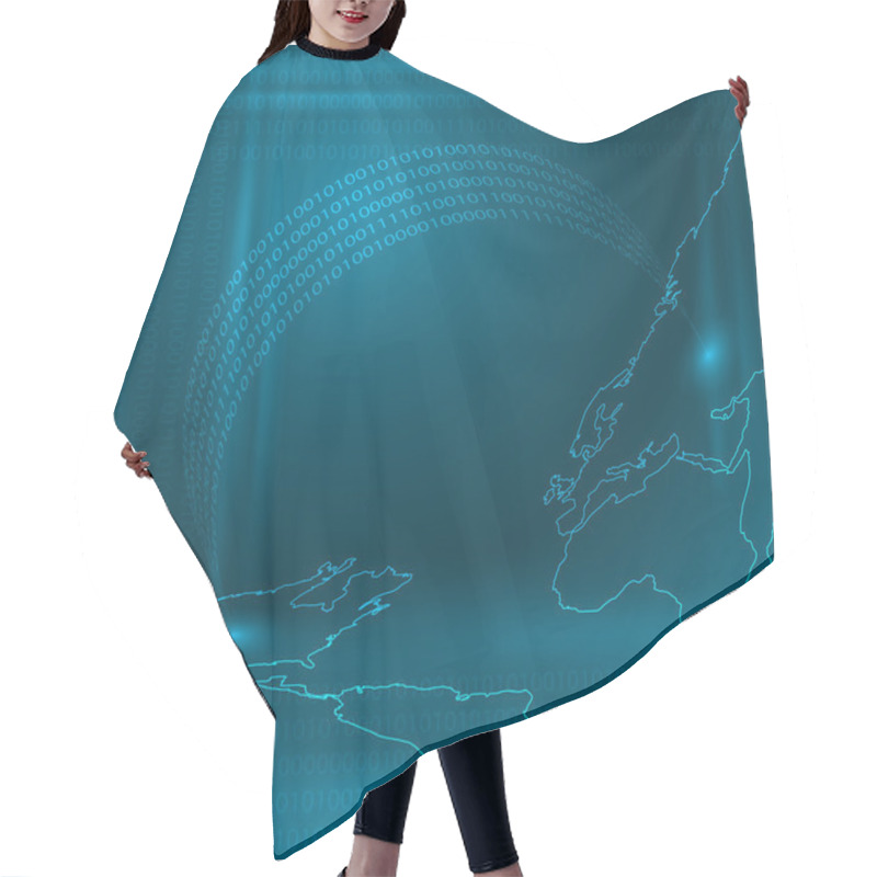 Personality  Stream Of Binary Code Hair Cutting Cape