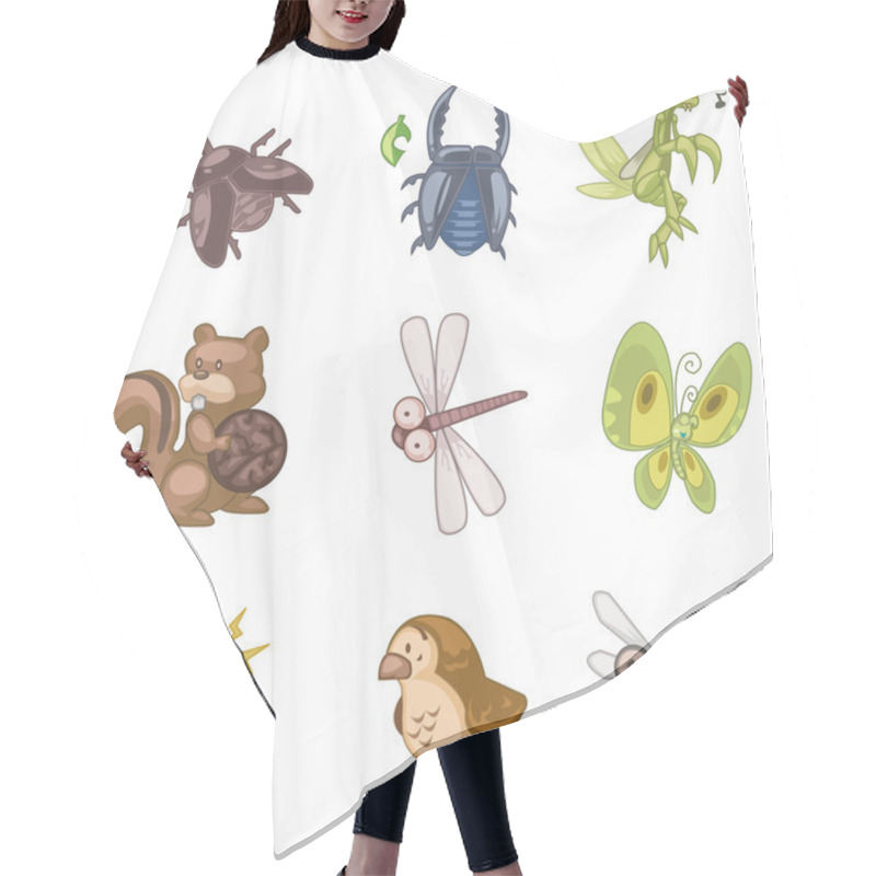 Personality  Cartoon Summer Animal Icon Hair Cutting Cape