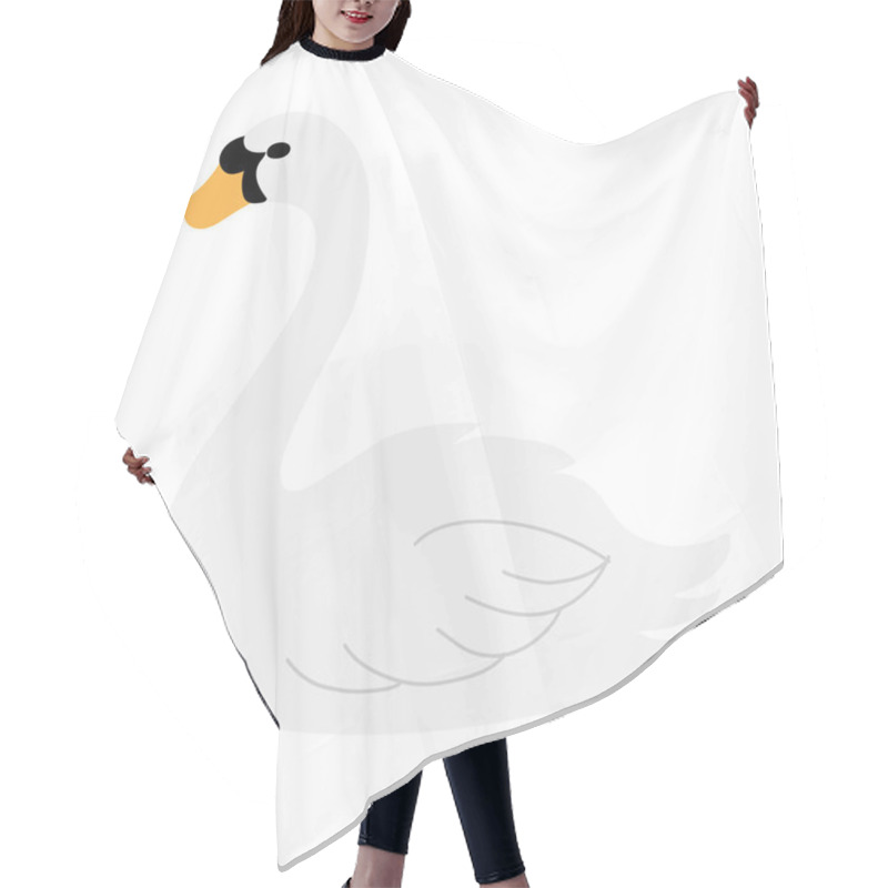 Personality  Swan Bird Image, Icon. Vector Illustration Hair Cutting Cape