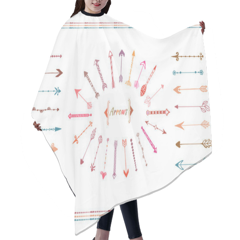 Personality  Hand Drawn Big Arrows Collection Hair Cutting Cape