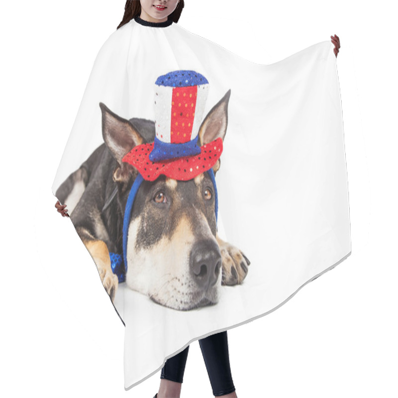 Personality  Bored And Tired Patriotic Dog  Hair Cutting Cape