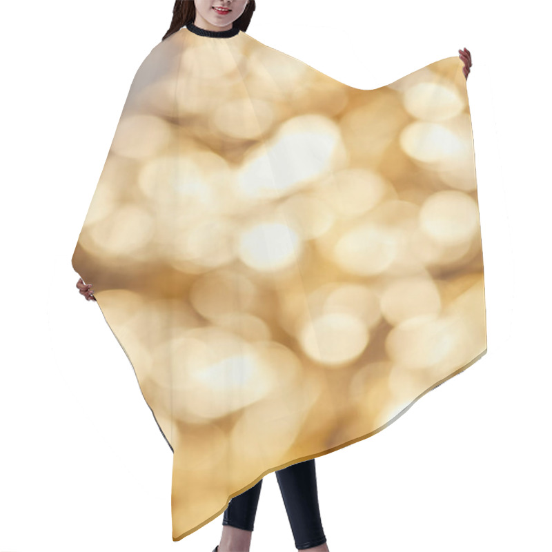 Personality  Bright Blurred Golden Twinkles And Sparkles On Grey Background Hair Cutting Cape