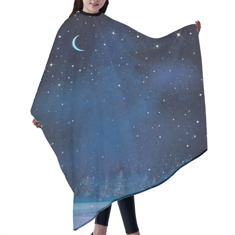 Personality  Winter Night Background Hair Cutting Cape