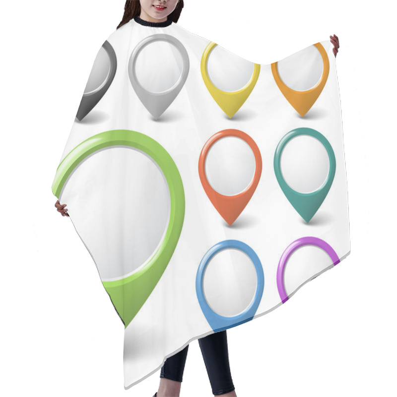 Personality  Set Of Round 3D Pointers With Place For Your Content Hair Cutting Cape