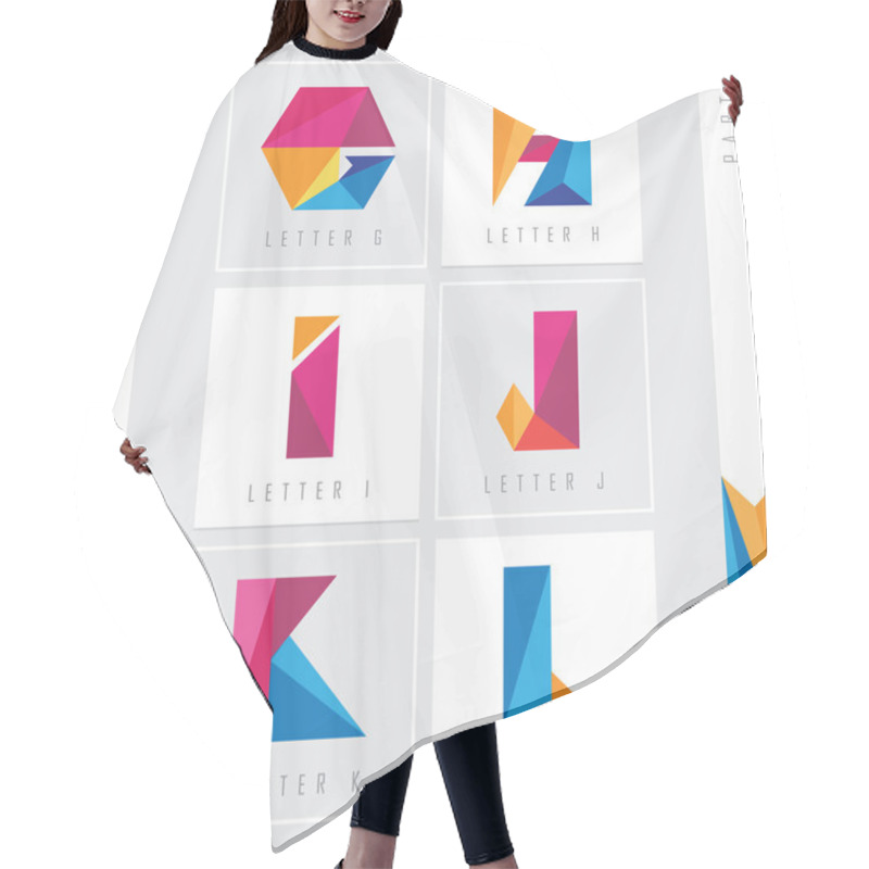 Personality  Low Polygon Alphabet Letters Hair Cutting Cape