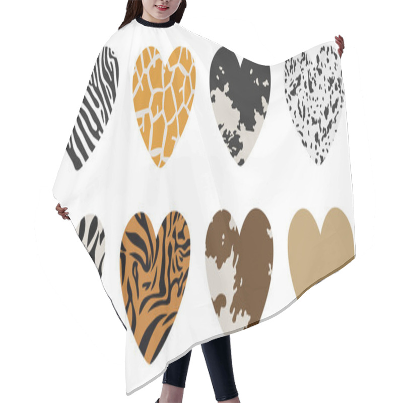 Personality  Shape Of Hearts, Painted Under Animal Skins Hair Cutting Cape