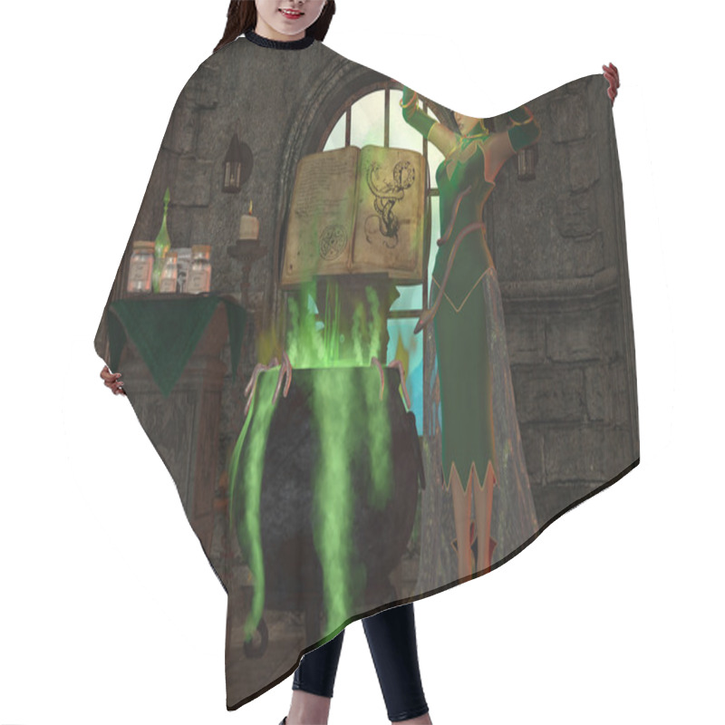 Personality  Witch Cauldron Hair Cutting Cape