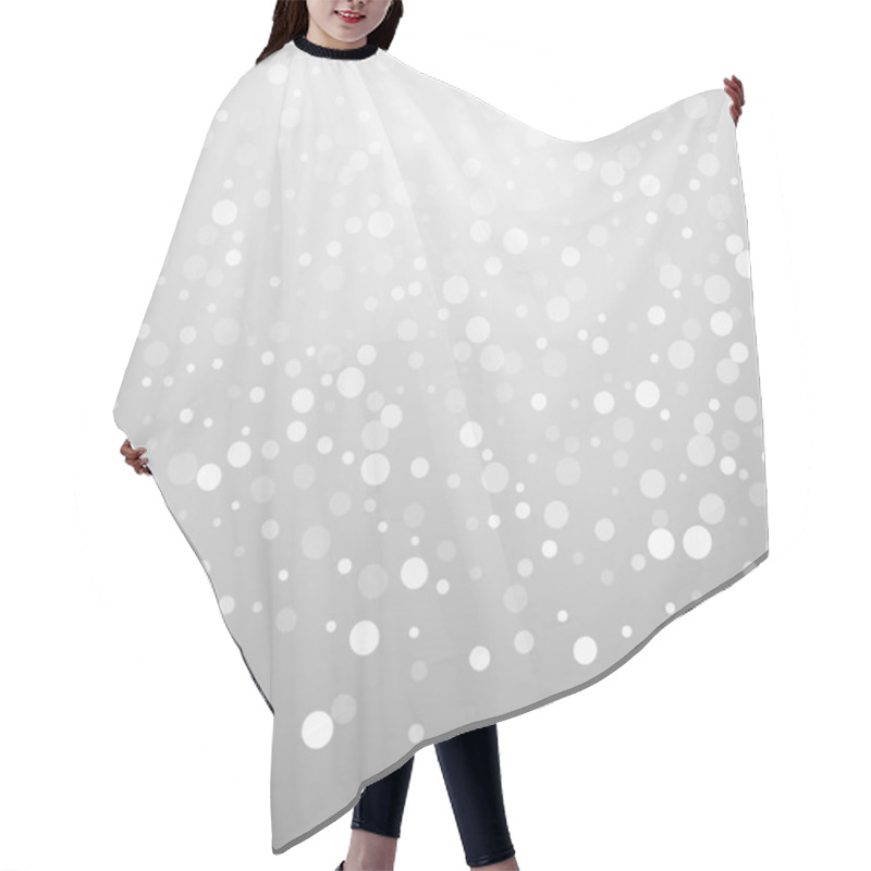 Personality  White Dots Christmas Background. Subtle Flying Sno Hair Cutting Cape