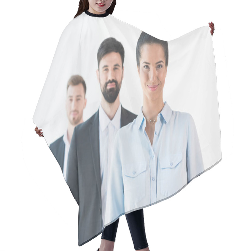 Personality  Business People In Row Hair Cutting Cape