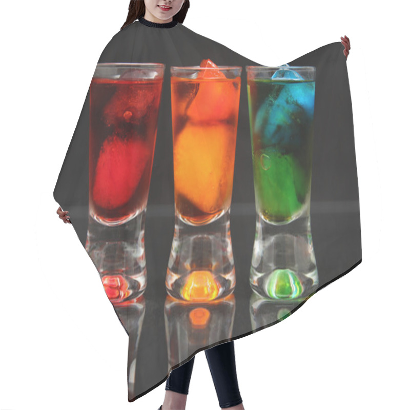 Personality  Red, Orange And Green Shots Hair Cutting Cape