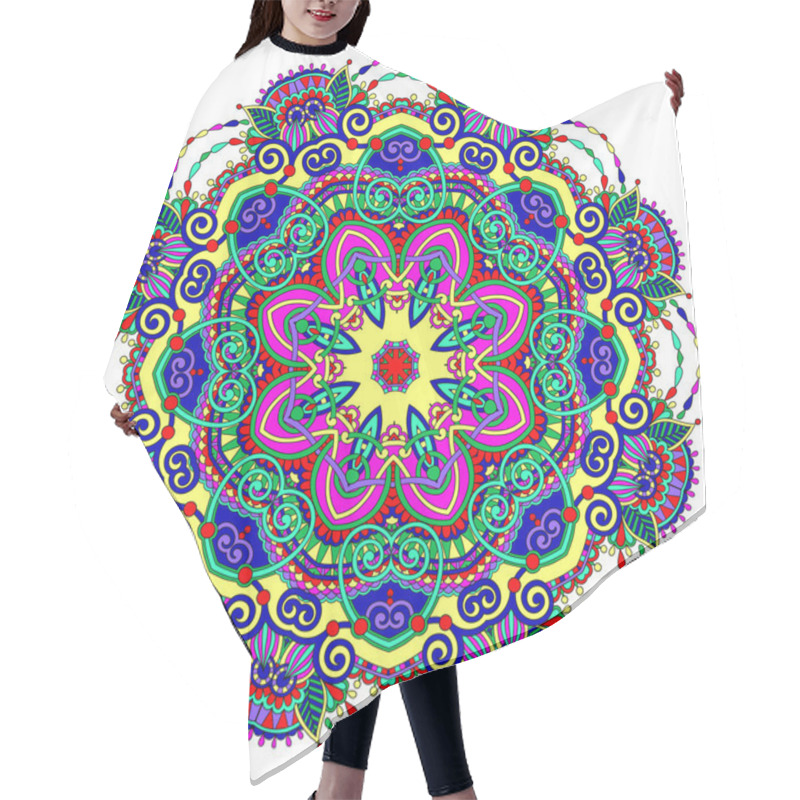 Personality  Mandala, Circle Decorative Spiritual Indian Symbol Of Lotus Flow Hair Cutting Cape