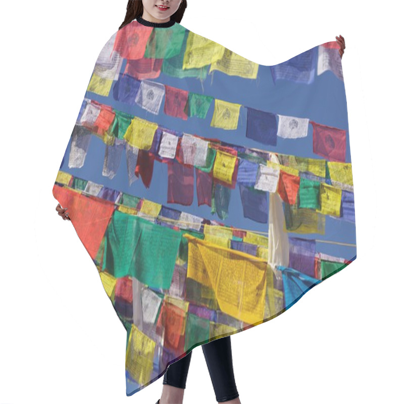 Personality  Tibetan Prayer Flags Hair Cutting Cape