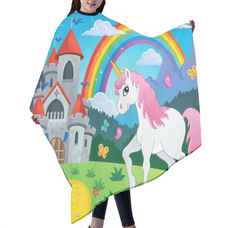 Personality  Fairy Tale Unicorn Theme Image 4 Hair Cutting Cape