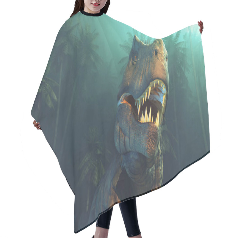 Personality  Dino Dinosaurs With Large Fangs Hair Cutting Cape