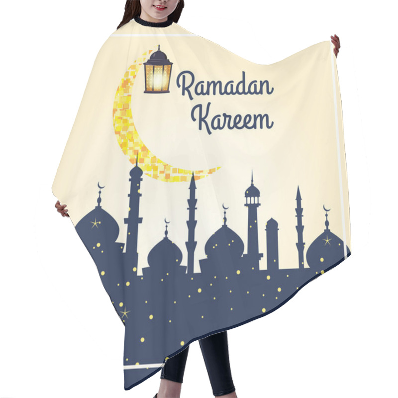 Personality  Ramadan Kareem Background, Illustration With Arabic Lanterns And Golden Crescent, On Starry Background. Vector, Isolated Hair Cutting Cape