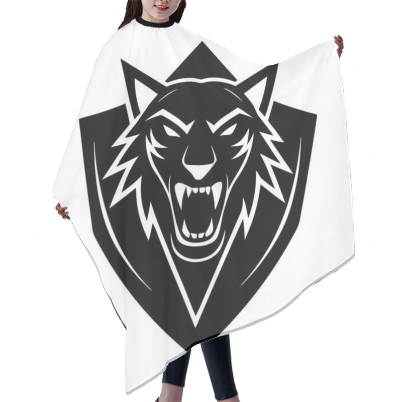 Personality  Apex Predator Logo Design Fierce Lion Emblem With Bold Typography Hair Cutting Cape