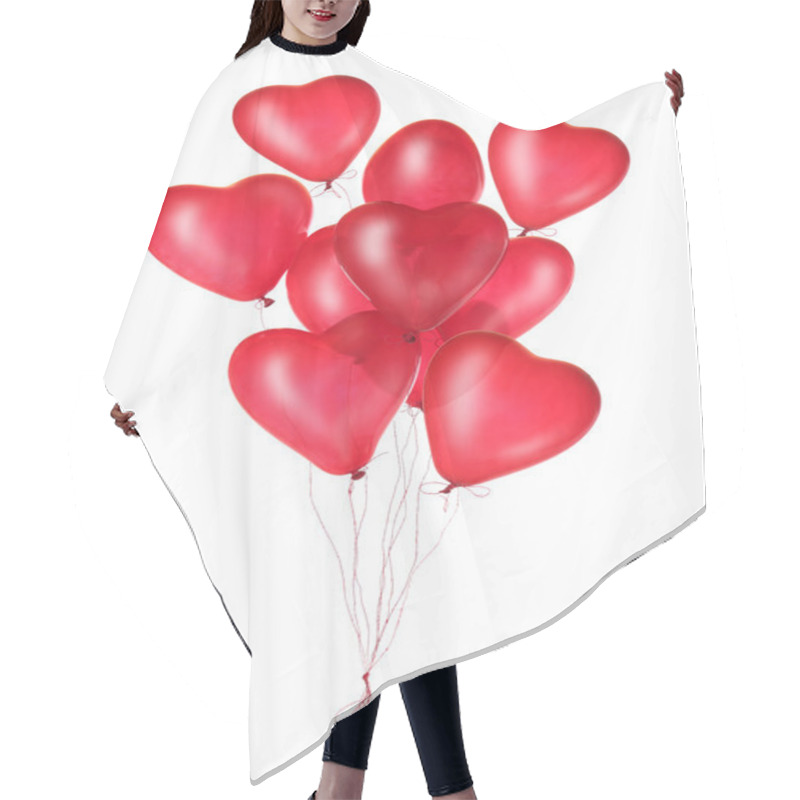 Personality  Group Of Red Heart Balloons Hair Cutting Cape