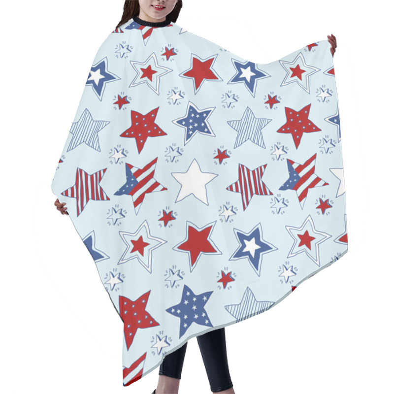 Personality  American Stars And Stripes Seamless Pattern Hair Cutting Cape