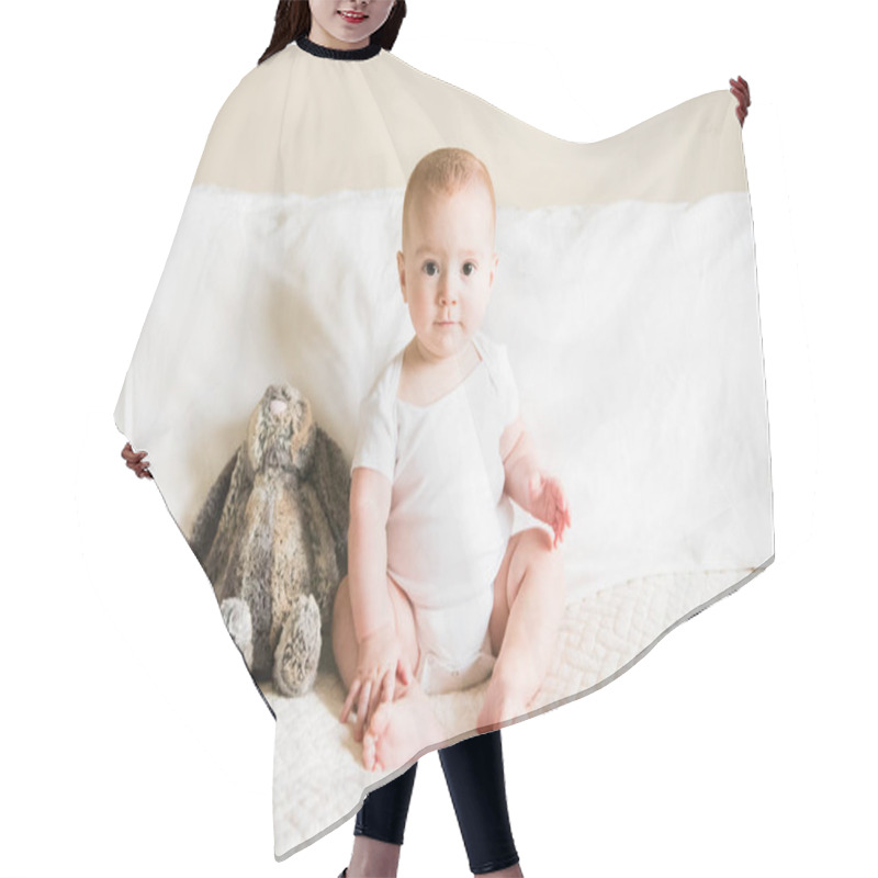 Personality  Monthly Portrait Of Baby Boy Hair Cutting Cape