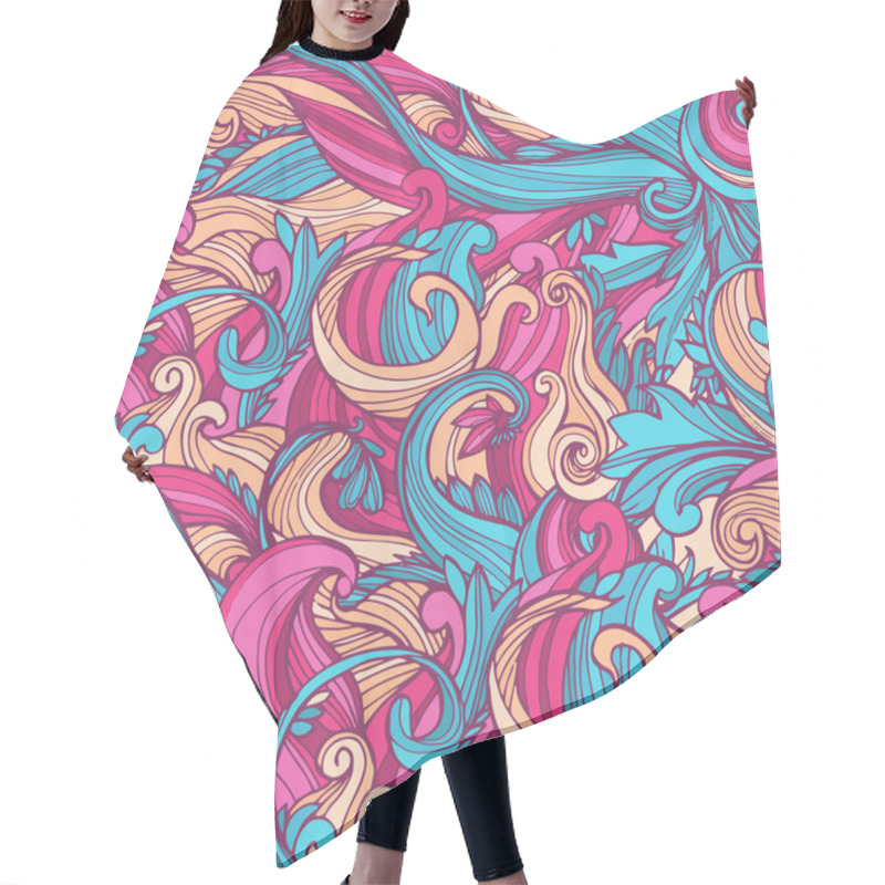 Personality  Seamless Abstract Hand-drawn Pattern. Hair Cutting Cape