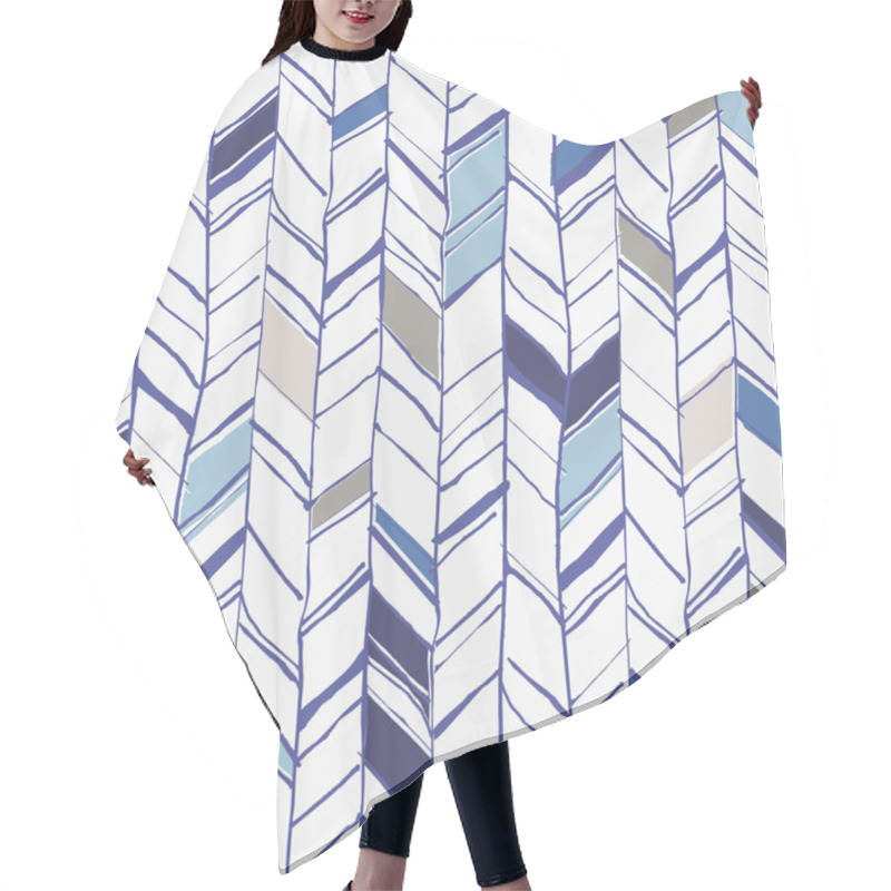 Personality  Hand Drawn Herringbone Pattern Hair Cutting Cape