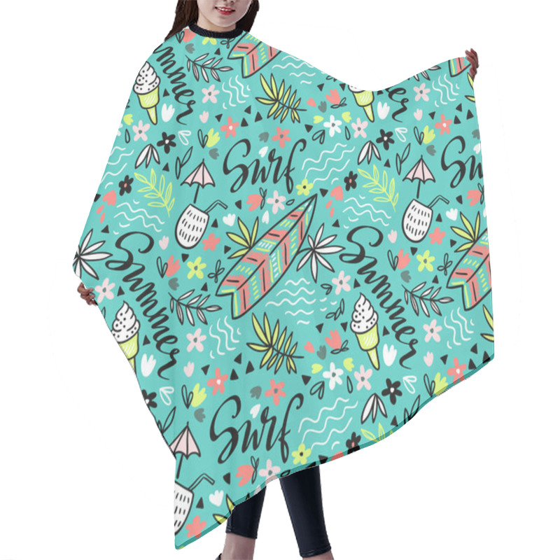 Personality   Tropical Bright  Seamless Pattern  Hair Cutting Cape