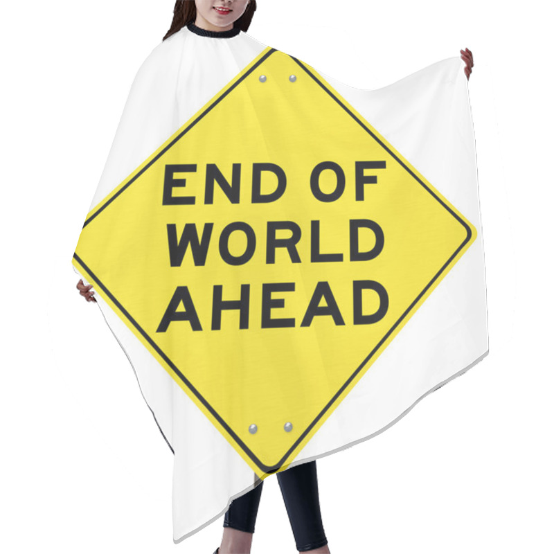 Personality  End Of Days Apocalypse - Yellow Warning Sign Hair Cutting Cape