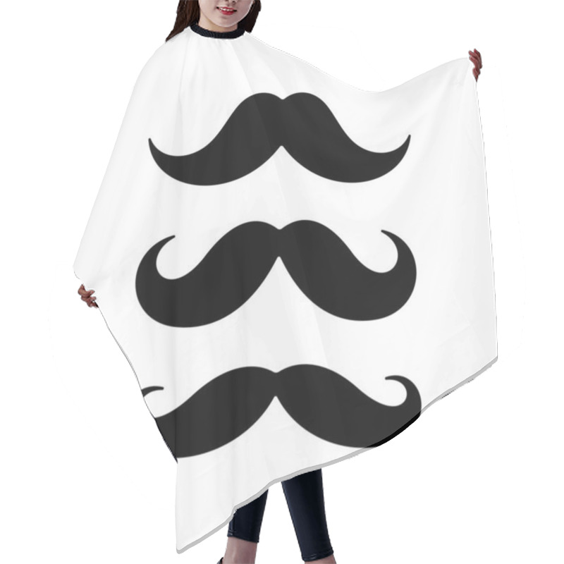 Personality  Mustache Flat Icon Set Hair Cutting Cape