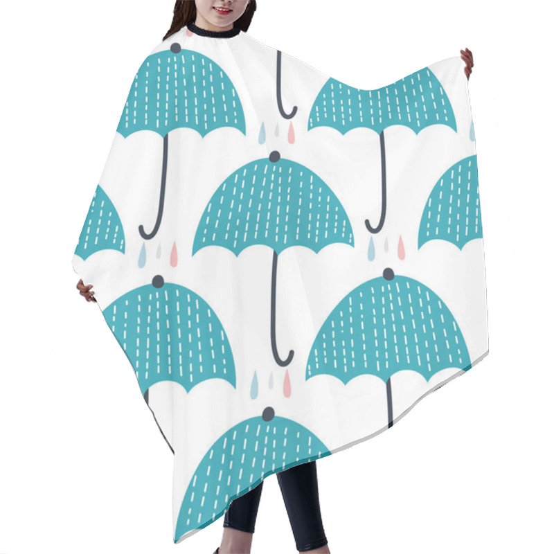 Personality  Seamless Pattern With Umbrellas.Vector Design For Wrapping Paper, Textile.  Hair Cutting Cape