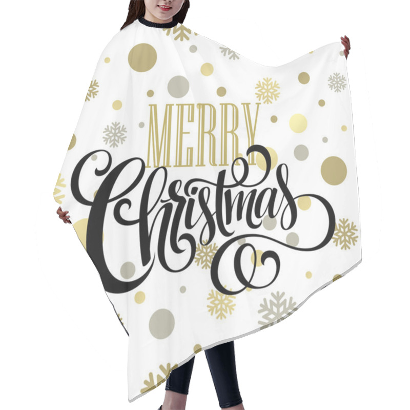 Personality  Merry Christmas  Lettering Design. Vector Illustration Hair Cutting Cape