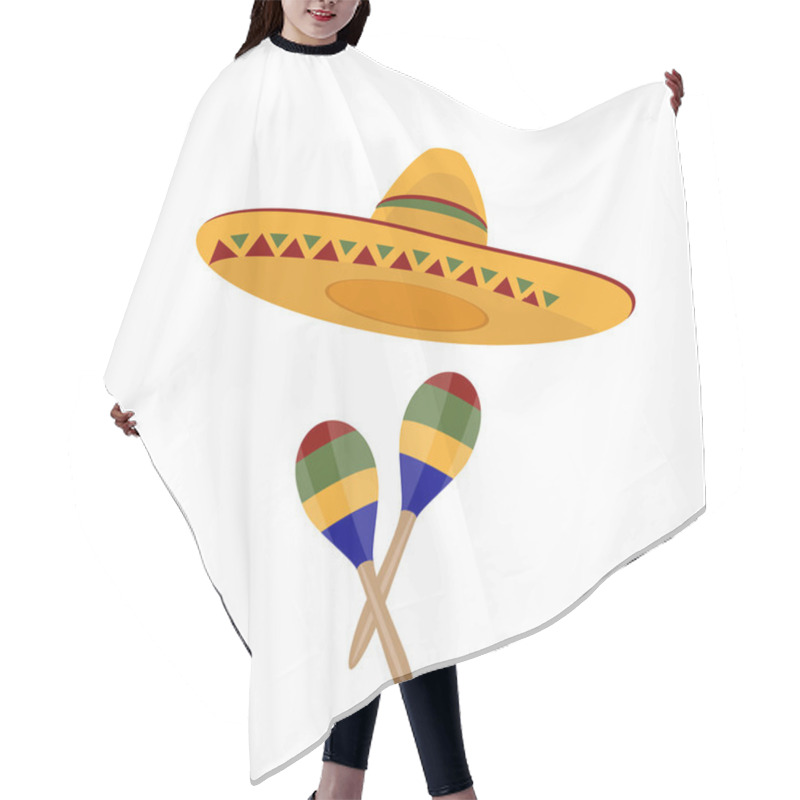 Personality  Sombrero And Maracas Hair Cutting Cape