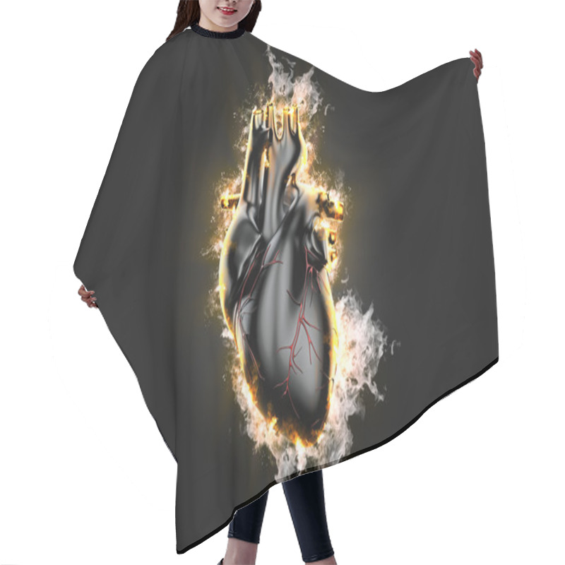 Personality  Flaming Human Heart. 3d Illustration. Contains Clipping Path Hair Cutting Cape