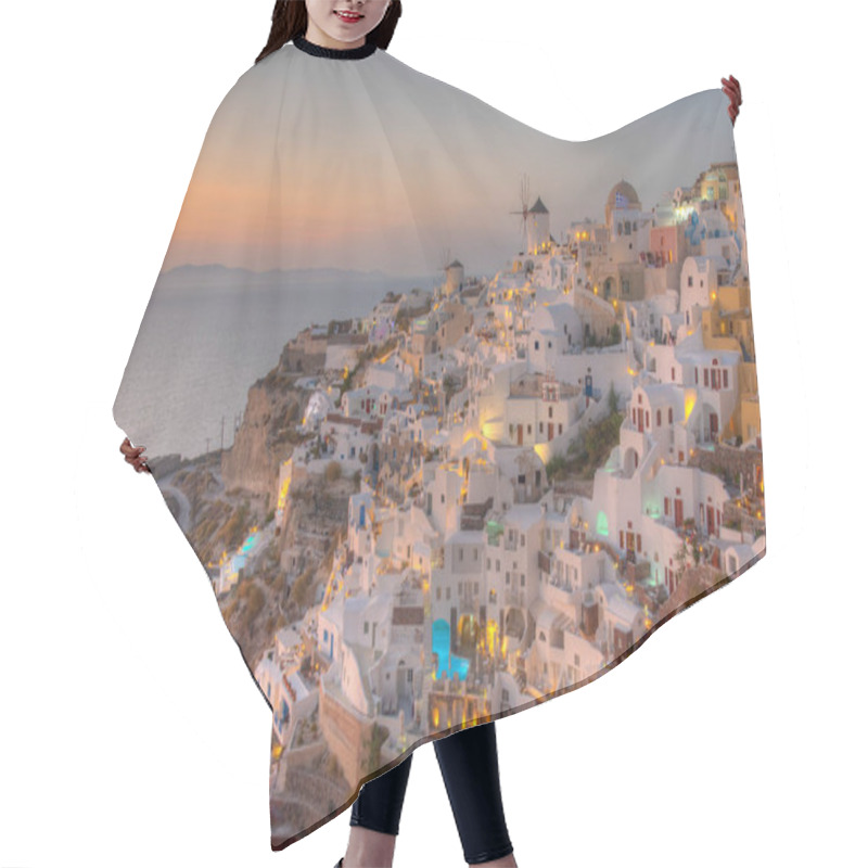 Personality  Sunset Over Oia Village In Santorini Island, Greece Hair Cutting Cape