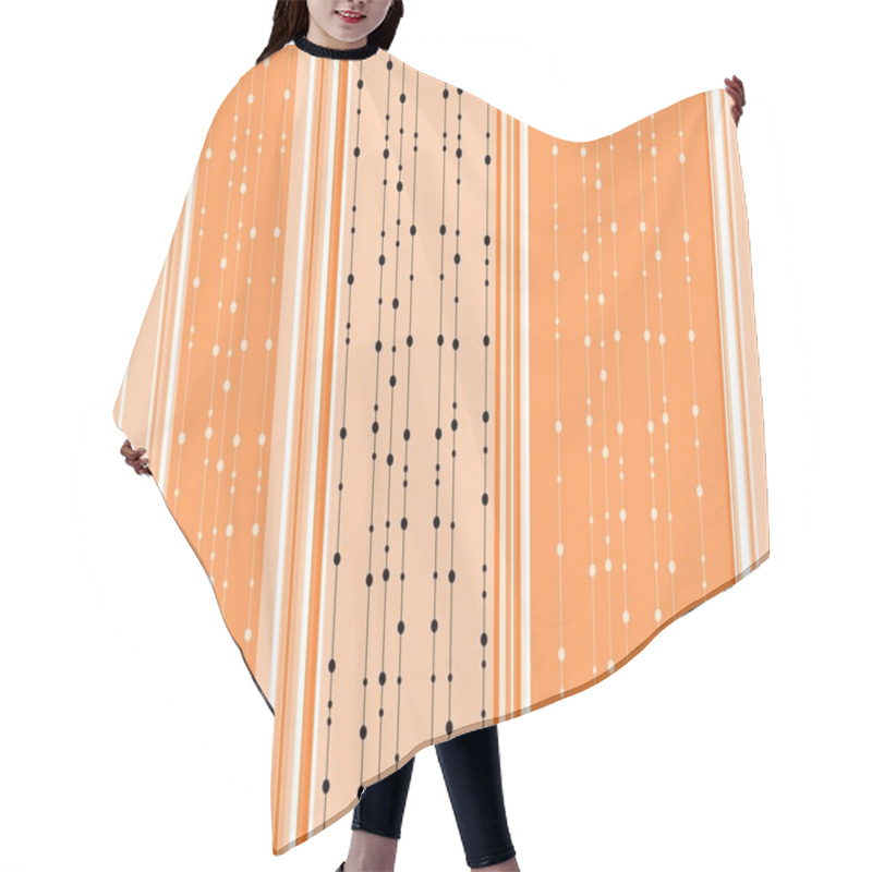 Personality  Seamless Vertical Striped Pattern With Garland Motif Hair Cutting Cape