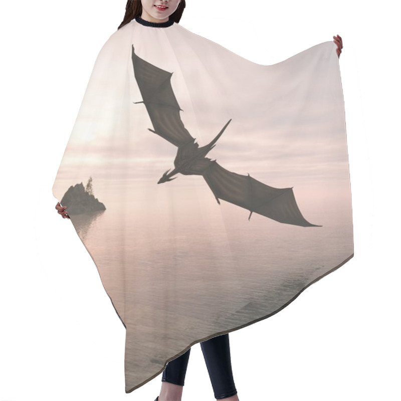 Personality  Dragon Flying Low Over The Sea At Evening Hair Cutting Cape