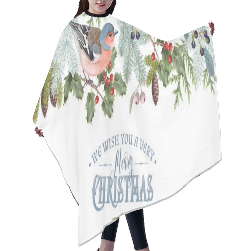 Personality  Bird Christmas Border Hair Cutting Cape