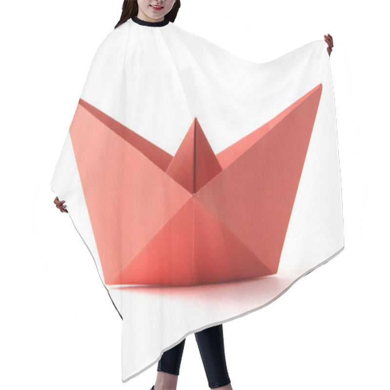 Personality  Origami Red Boat Hair Cutting Cape