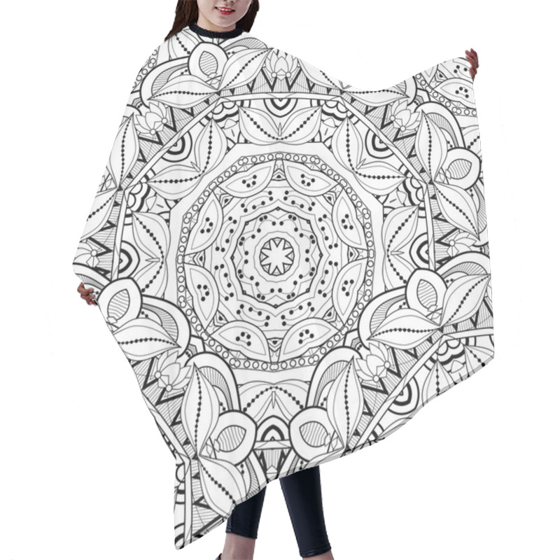 Personality  Seamless Monochrome Ornate Pattern Hair Cutting Cape