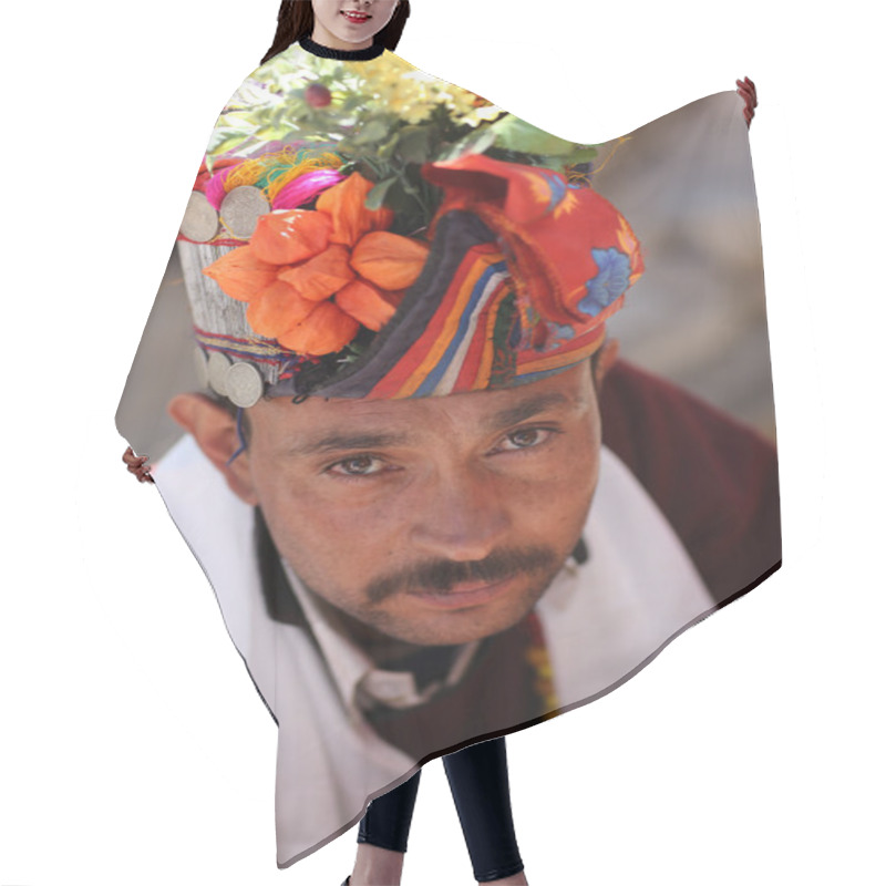 Personality  Man With Traditional Dress At The Inaugural Procession Of The Ladakh Festival Hair Cutting Cape