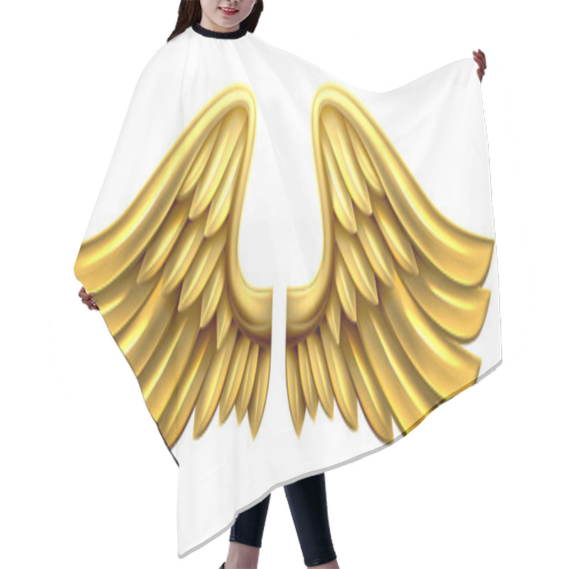 Personality  Metal Gold Wings Hair Cutting Cape