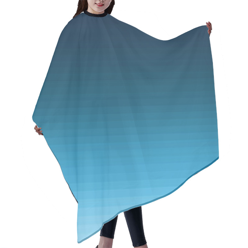 Personality  Bright Horizontal Striped Background. Blue Gradient Lines. Glitch Texture. Hair Cutting Cape